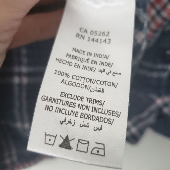 California Moon Rise Plaid Blue Red Shirt Medium button down - Picture 5 of 5